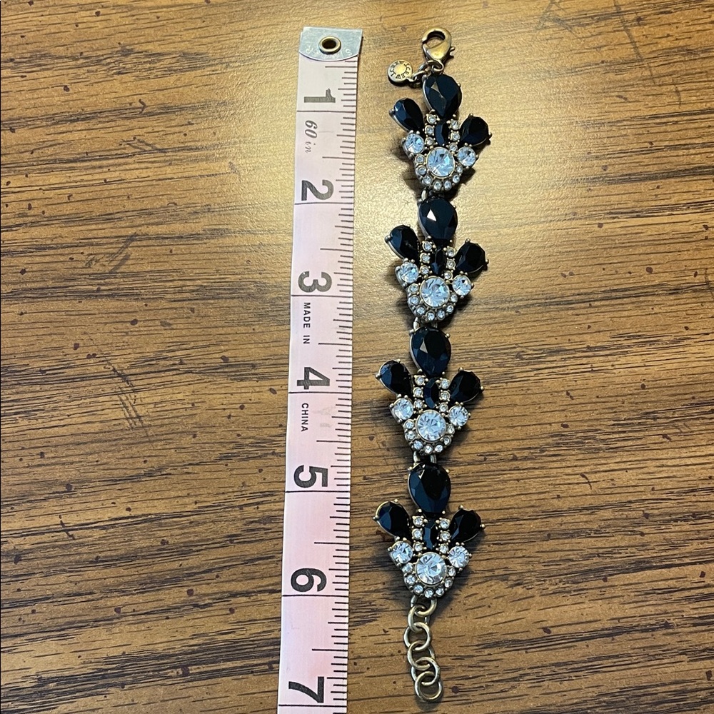 J. Crew Elegant Black and Crystal Women's Bracelet